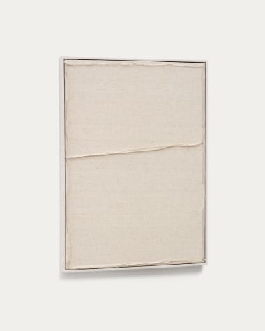 Quadre Maha blanc amb línia horitzontal 52 x 72 cm