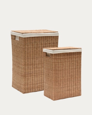 Set Indali di 2 ceste di rattan 43 x 27 cm / 50 x 32 cm