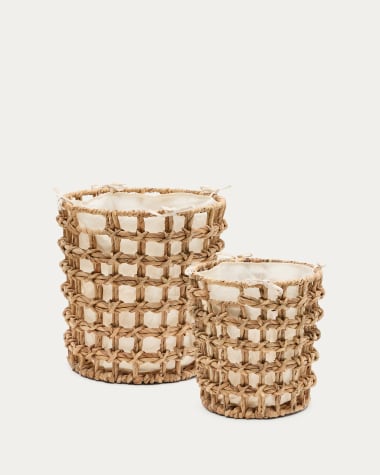 Dilam set of 2 natural fibre baskets, Ø 30 cm / Ø 38 cm