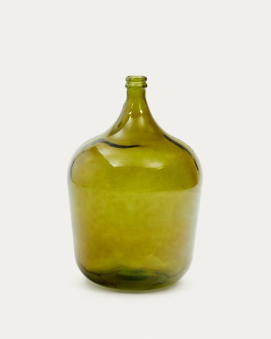Large Fiobe recycled green glass bottle