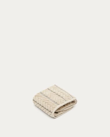 Serviette de toilette Rune 100 % coton jacquard beige 30 x 50 cm