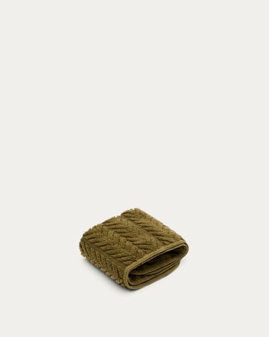 Serviette de toilette Rune 100 % coton jacquard vert 30 x 50 cm