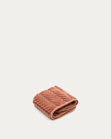 Serviette de toilette Rune 100 % coton jacquard terracotta 30 x 50 cm