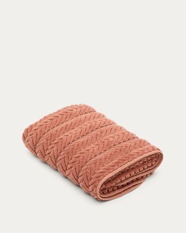 Drap de bain Rune 100 % coton jacquard terracotta 70 x 140 cm