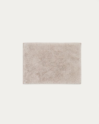 Tapis de salle de bain Coper en coton marron 50 x 70 cm