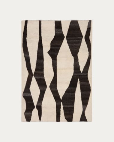 Elvar white and brown wool rug, 160 x 230 cm