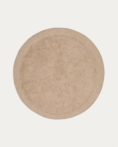 Tapis rond Marely en laine beige Ø 200 cm