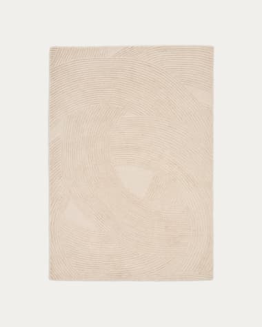 Domm white wool rug, 160 x 230 cm