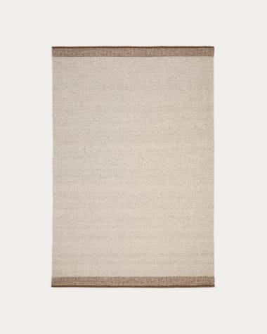 Nifelia jacquard wollen vloerkleed beige 160 x 230 cm