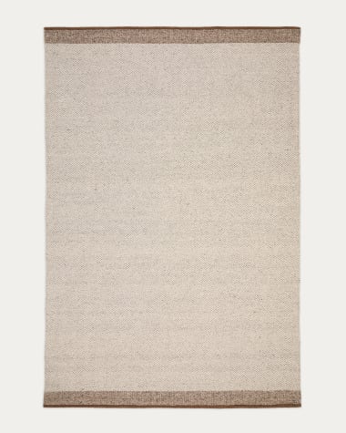 Alfombra Nifelia de lana beige 200 x 300 cm
