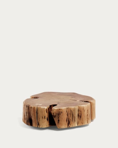 Mesa de centro con ruedas Essi madera maciza de acacia Ø 65 x 60 cm