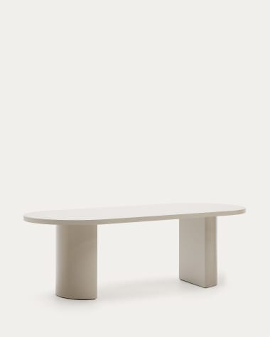 Nealy table in a lacquered MDF in an ecru finish, 240 x 100 cm