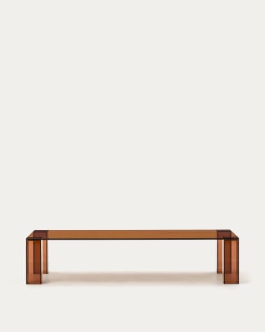 Adularia brown, tempered-glass coffee table, 140 x 60 cm