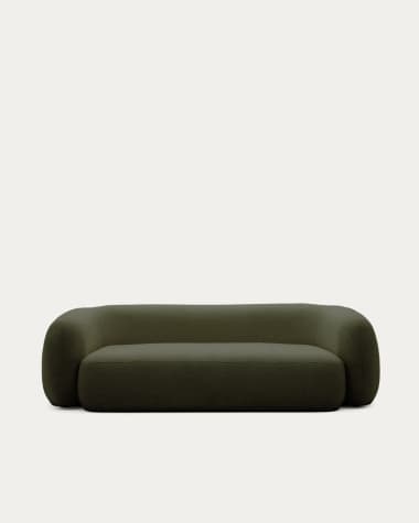 Martina 3-seater sofa in dark green bouclé 246 cm