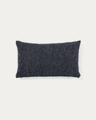 Housse de coussin Tapla en mélange de coton noir 30 x 50 cm