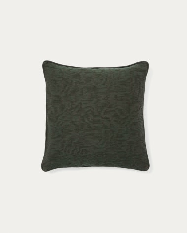 Housse de coussin Labid jacquard 100 % coton vert 45 x 45 cm