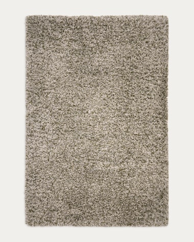 Gride rug with a furry, multi-coloured green effect, 200 x 300 cm