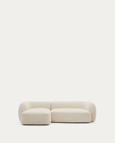 Martina modulares 3-Sitzer-Sofa in Chenille mit Chaiselongue links Écru 287 cm