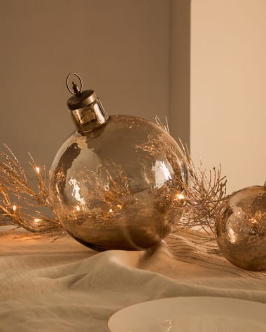 Piril Christmas bauble made of brown recycled glass, Ø 25 cm