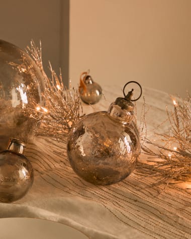 Piril Christmas bauble made of brown recycled glass, Ø 15 cm