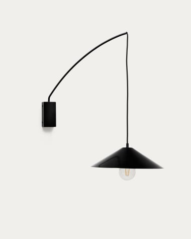 Kally wall lamp in a black painted finish UK adapter