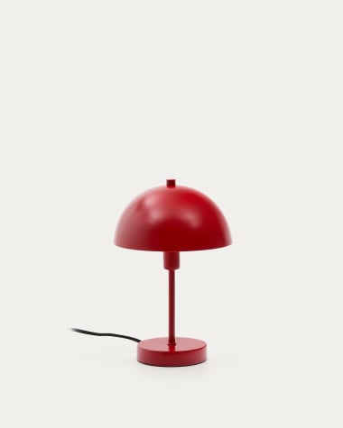 Oronja metal table lamp in a red painted finish. UK adapter