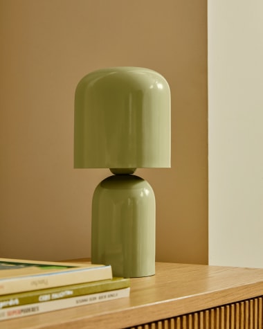 Monze table lamp in light green painted metal