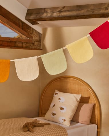 Betia 100% cotton, multi-coloured bunting garland, 250 cm