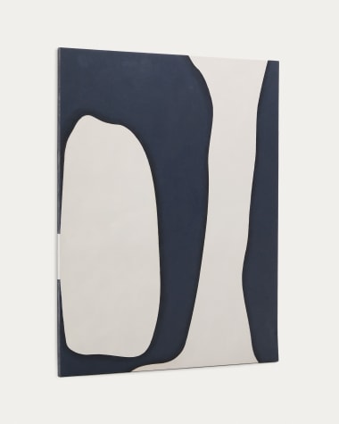 Ory blue and white abstract canvas, 180 x 140 cm