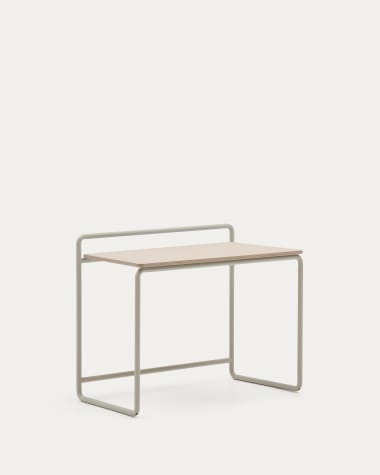 Tinn bureau in essenfineer en beige metalen frame 75 x 45,5 cm