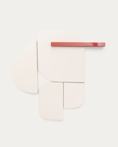 Danei white and red wall panel, 50 x 30 cm