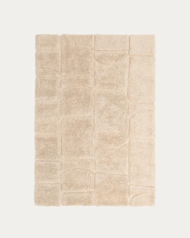 Nak ecru jacquard, wool rug, 160 x 230 cm