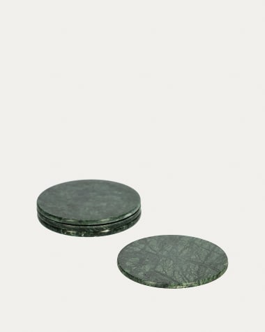 Tresa set of 4 green marble coasters