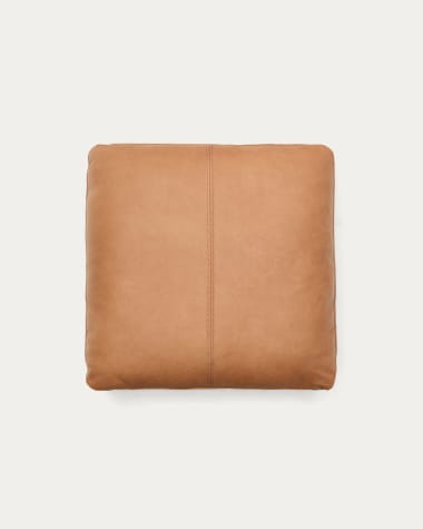 Blok brown leather cushion 60 x 60 cm