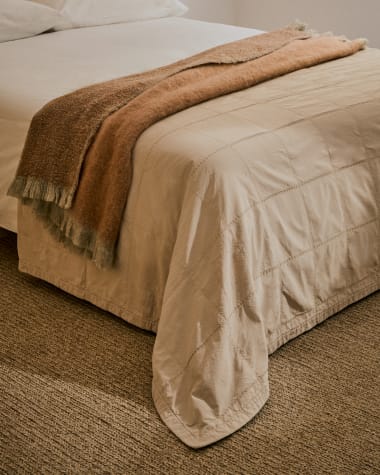 Rodin blanket in a terracotta and grey melange in a wool blend, 130 x 170 cm