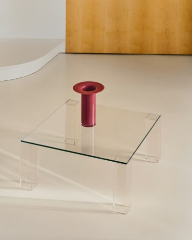 Adularia transparent, tempered-glass side table, 85 x 85 cm