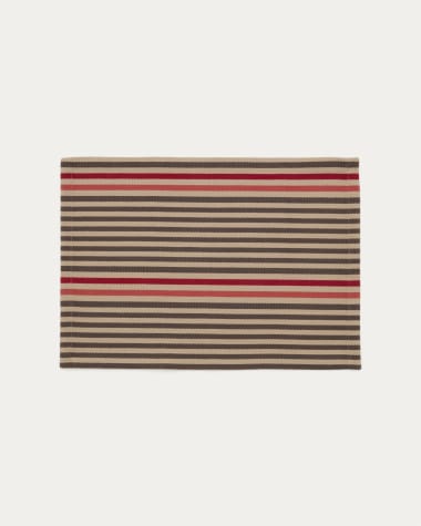 Odisa set of 2 cotton table mats with multi-colour stripes