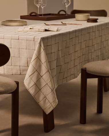 Ersen white, 100% cotton tablecloth, 170 x 250 cm