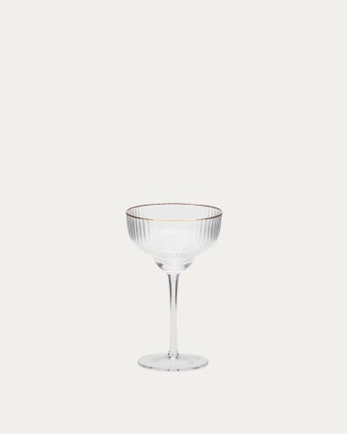 Ayan transparent champagne glass, with a gold feature, 28 cl