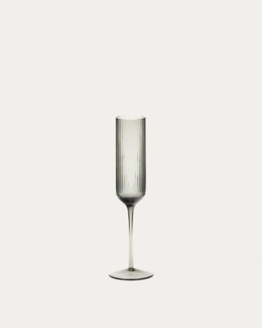 Thiba champagne flute in grey glass, xx cl