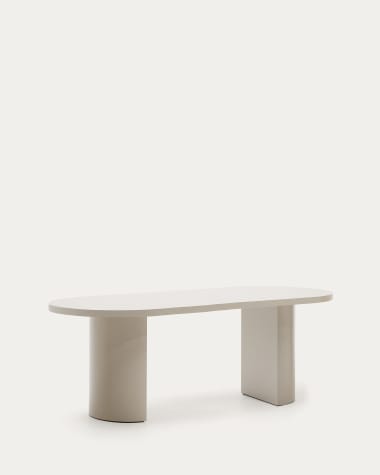 Nealy table in a lacquered MDF in an ecru finish, 200 x 100 cm