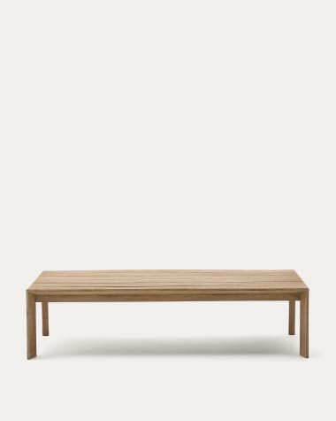 Ambra coffee table in solid acacia wood with light finish 82.5 x 140cm
