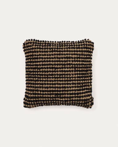 Sayen black jute cushion cover 50 x 50 cm