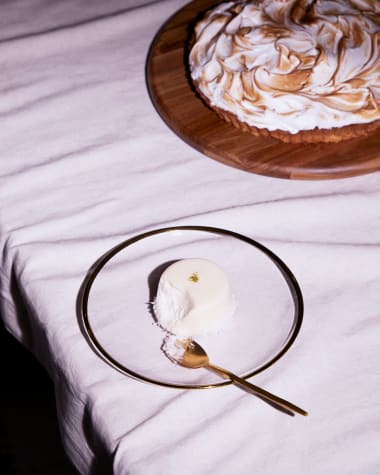 Assiette à dessert Nelie transparentes  et détail doré