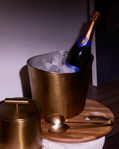 Aruc ice bucket for bottles made of gold-coloured stainless steel