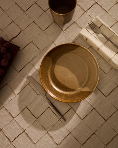 Brown ceramic Nagoli dessert plate