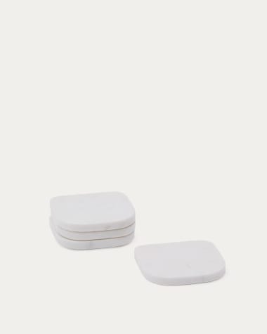 Ensemble de 4 sous-verres Zera en marbre blanc