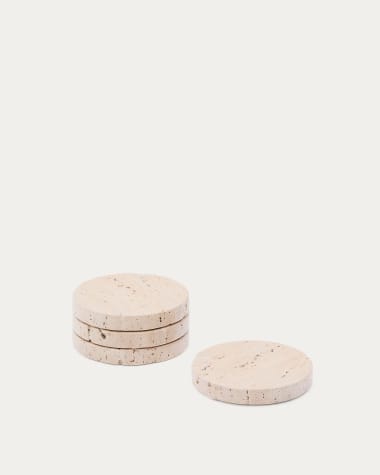 Ensemble de 4 sous-verres Zera en marbre beige