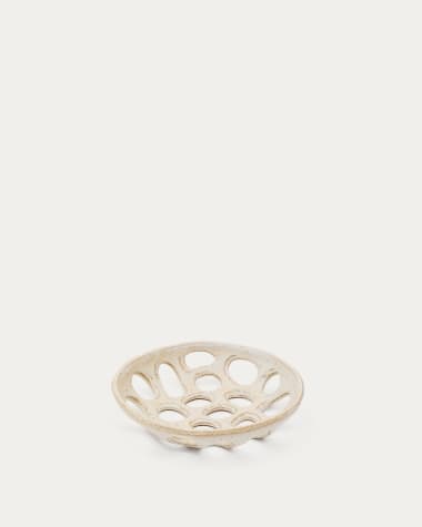 Petite corbeille à fruits Zunel en céramique beige