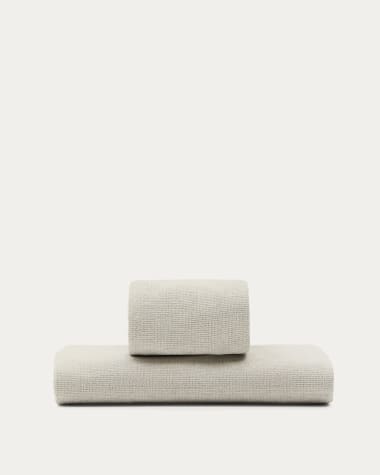 Housse pour cadre de lit Valma en tissu chenille perle pour matelas de 180 x 200 cm.